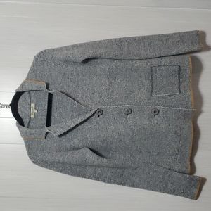 Cocogio made in Italy sweater cardigan wool blend gray. M mid heavy